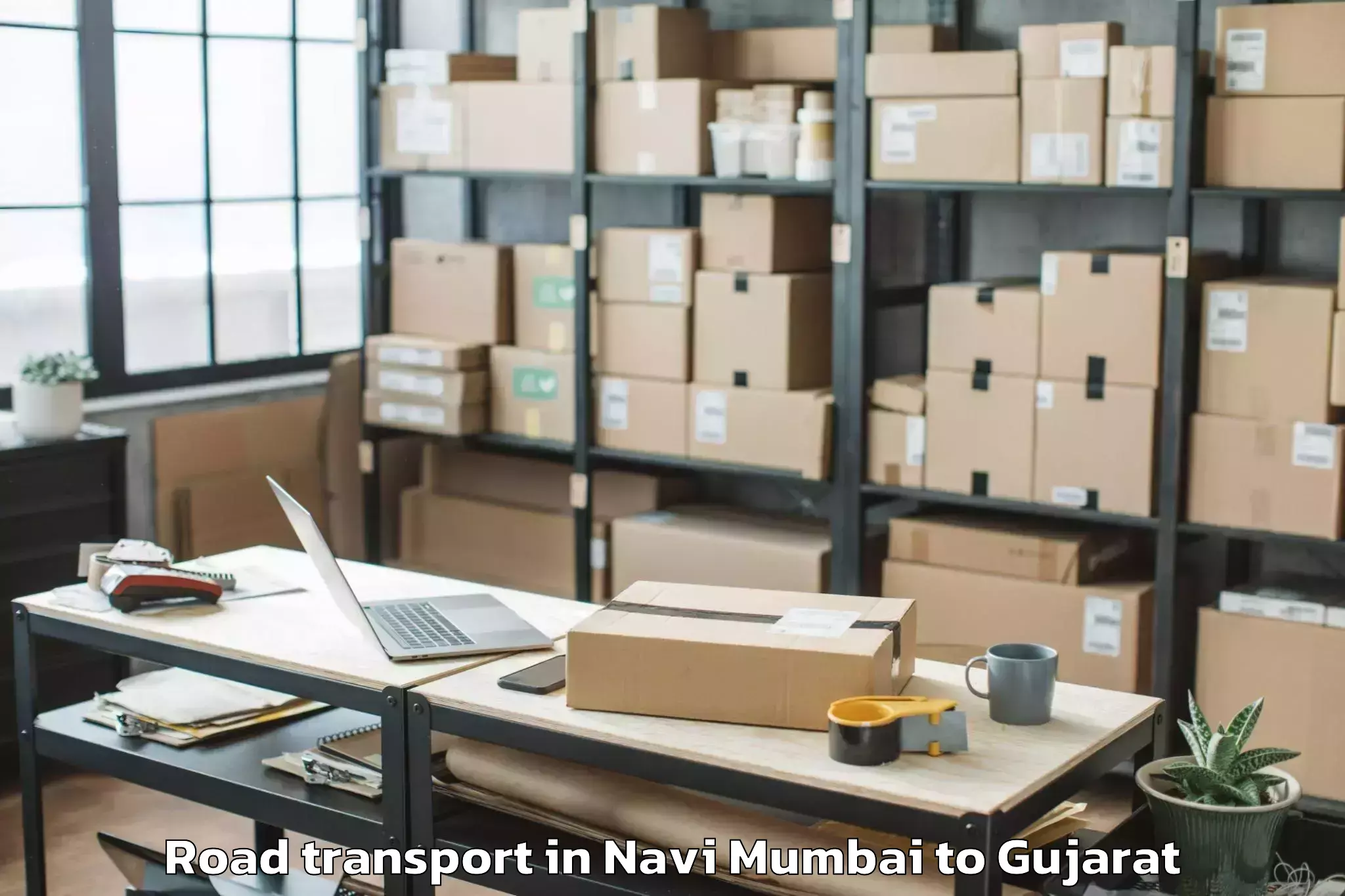 Professional Navi Mumbai to Gadhada Road Transport